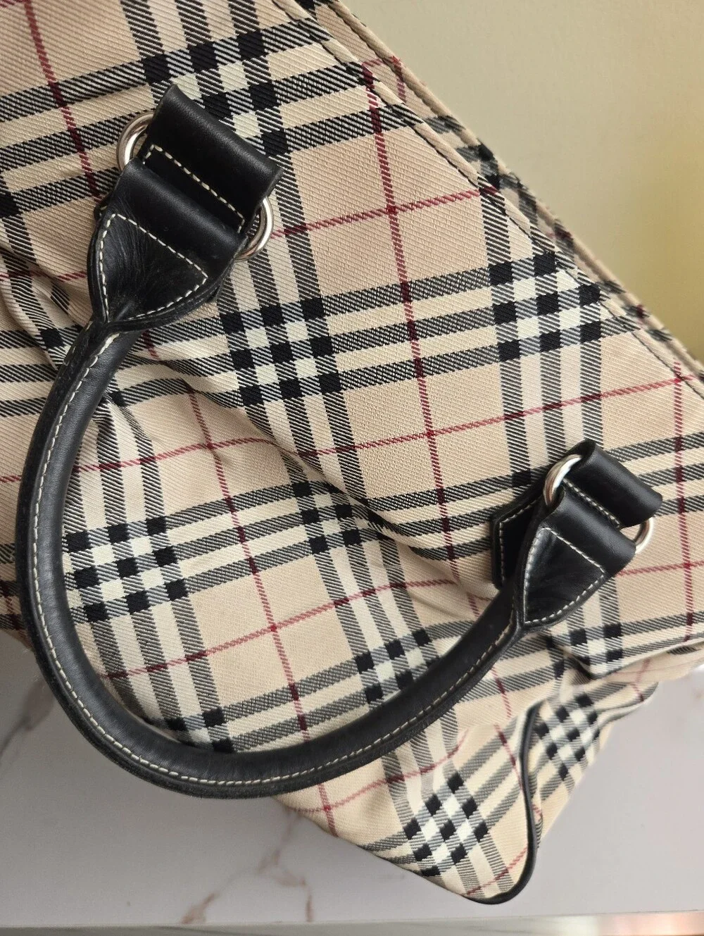 Vintage Burberry Blue Label Nova Check Canvas Japan Exclusive Satchel Bag